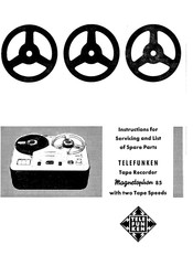 Telefunken MAGNETOPHON85 Instructions For Servicing & Maintenance