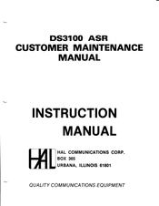 Hal Communications DS3100 ASR Instruction Manual