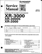 Pioneer XR-2000 Service Manual