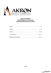 Akron Brass Style 3443 Mercury Operating & Maintenance Instructions
