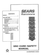 Sears Kenmore 46556 Use And Care Manual