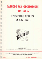 Tektronix RM16 Instruction Manual