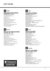 Hotpoint Ariston LTF11H132 Operating Instructions Manual