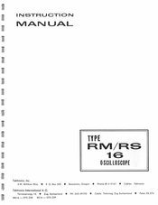 Tektronix RS 16 Instruction Manual
