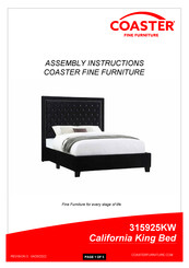 Coaster California 315925KW Assembly Instructions Manual