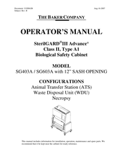 Baker SterilGARD III Operator's Manual