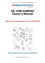 GE Spacemaker JVM1440BH03 Owner's Manual