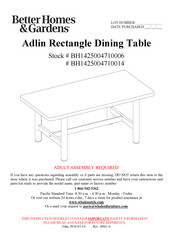 Better Homes and Gardens Adlin BH1425004710014 Manual