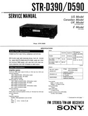 Sony STR-D590 - Fm-am Receiver Service Manual