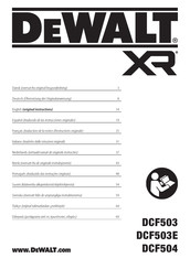 DeWalt XR DCF504 Original Instructions Manual