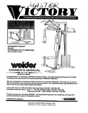 Weider Vx20 Victory Owner's Manual