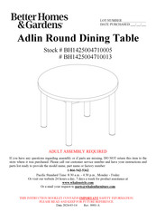 Better Homes and Gardens Adlin BH1425004710013 Manual