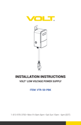 Volt VTR-50-PBK Installation Instructions Manual