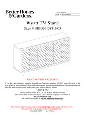 Better Homes and Gardens Wyatt BHF336158813003 Manual