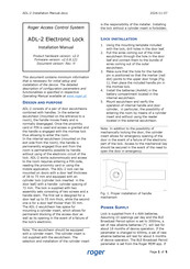 Roger ADL-2-R Installation Manual