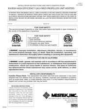 Mestek BXH Installation Instructions And Parts Identification