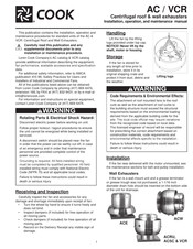 Loren Cook ACRU-B 490 Installation, Operation And Maintenance Manual