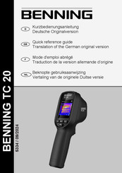Benning TC 20 Quick Reference Manual