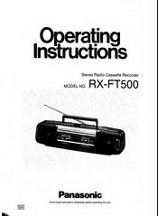 Panasonic RX-FT500 Operating Instructions Manual