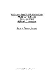 Mitsubishi Electric MELSEC FX3U-16MCPU Sample Screen Manual
