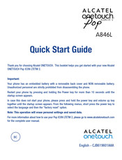 Alcatel TracFone OneTouch POP ICON LTE 2 Quick Start Manual