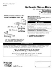Whittier Wood Furniture McKenzie 2809PEC Assembly Instructions Manual