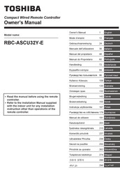Toshiba RBC-ASCU32Y-E Owner's Manual