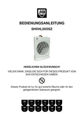 SHX SHXHL20OSZ Operating Instructions Manual