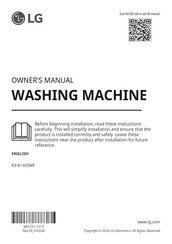 LG R3-B13X3WE Owner's Manual