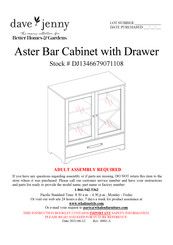 Better Homes and Gardens dave jenny Aster DJ1346679071108 Manual
