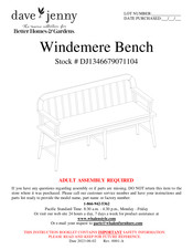 Better Homes and Gardens dave jenny Windemere DJ1346679071104 Manual