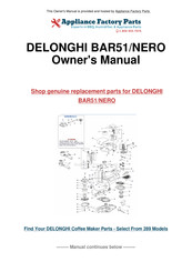 DeLonghi BAR51/NERO Owner's Instructions Manual