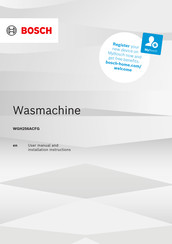 Bosch WGH256ACFG User Manual And Installation Instructions