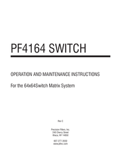 PRECISION FILTERS PF4164 Operation And Maintenance Instruction