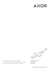 Hans Grohe AXOR MyEdition 47432 1 Series Installation/User Instructions/Warranty