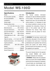 Wiggens WS-100D Operation Manual