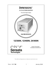 Sensata DIMENSIONS 12/400N Instruction Manual