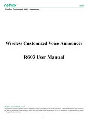 netvox R603 User Manual