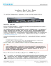 Haivision Media Platform 2.6 Appliance Quick Start Manual