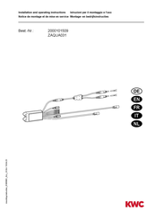KWC ZAQUA031 Installation And Operating Instructions Manual