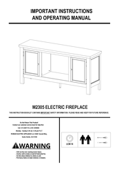 ROWAN ELECTRIC APPLIANCE M2305 Important Instructions And Operating Manual