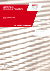 WAREMA Terrea K70 Operating And Maintenance Instructions Manual