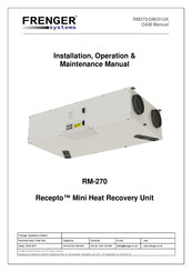 FRENGER systems Recepto RM-270 Installation, Operation & Maintenance Manual