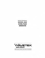 Wavetek 802 Instruction Manual