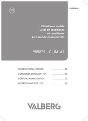 VALBERG CLIM-A7 Instructions For Use Manual