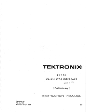 Tektronix TEK 21 Instruction Manual