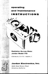 jordan CD V-710 2 Operating And Maintenance Instructions Manual