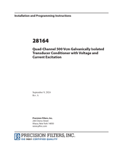 PRECISION FILTERS 28164 Installation And Programming Instructions