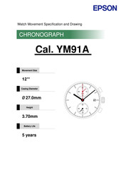 Epson Analog Quartz YM91A Instructions Manual