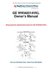 GE WWA8344VKL Owner's Manual